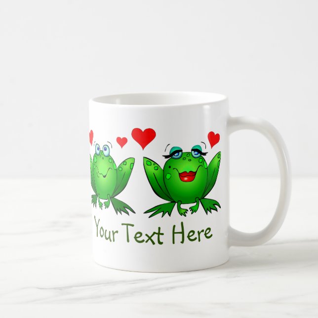 Mug Grenouilles de dessin animé vertes et heureuses sa (Droite)