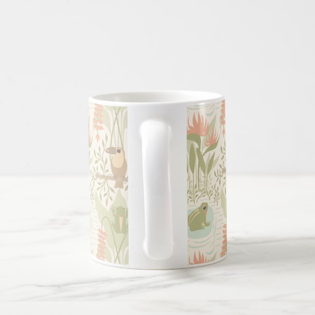 Mug Grenouilles et oiseaux de la jungle douce (Poignée)