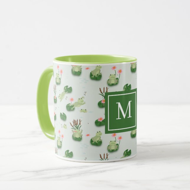 Mug Grenouilles Mignonnes dans l'Étang de Nénuphars Mo (Devant gauche)