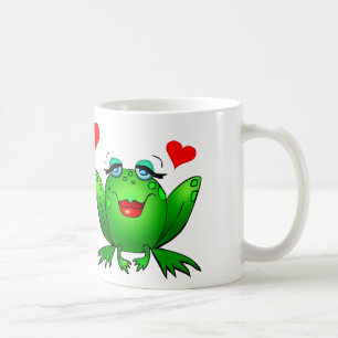 Mug Grenouilles Vertes Heureuses Animaux de Dessin Ani