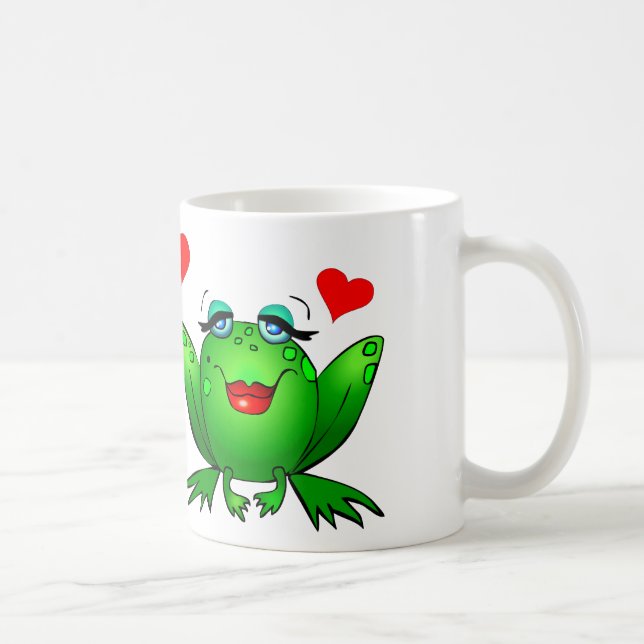 Mug Grenouilles Vertes Heureuses Animaux de Dessin Ani (Droite)