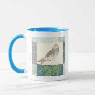 Mug Grey Owl sur Arrière - plan Motif
