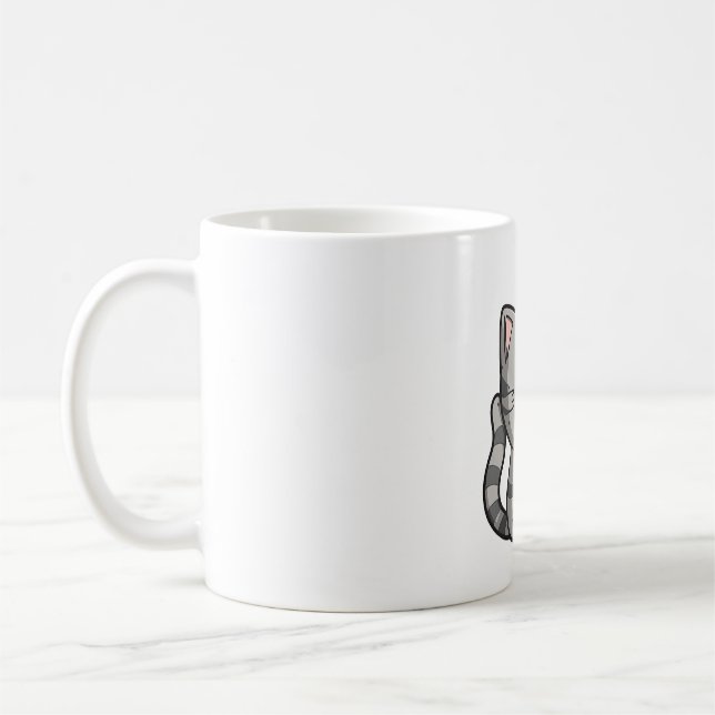 Mug Grey Tabby Kawaii Chat souriant (Gauche)
