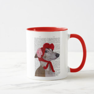 Mug Greyhound avec Casquette en laine rouge 2