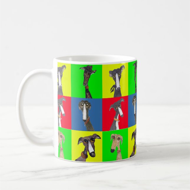 MUG GREYHOUND COLLAGE (Gauche)
