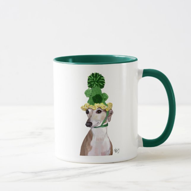 Mug Greyhound en vert Casquette tricoté 2 (Droite)