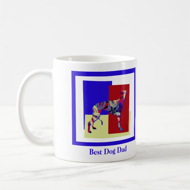 Mug Greyhound Lurcher Chien Silhouette TRBY Fête des p (Gauche)