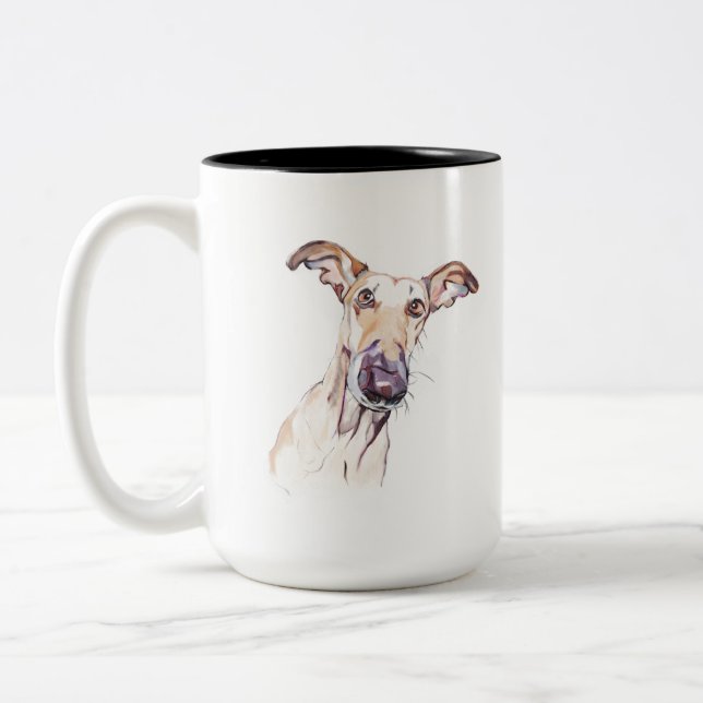 Mug Greyhound –  Mug Café pour Maman de Chien (Gauche)