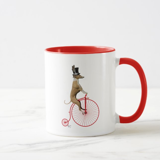 Mug Greyhound sur Red Penny Farthing (Droite)
