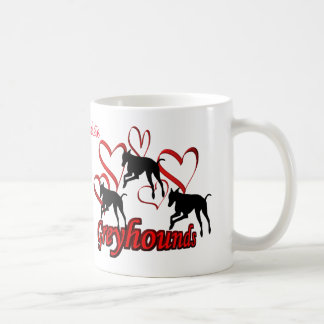 Mug Greyhounds Hearts Amoureux des chiens Personnalisé