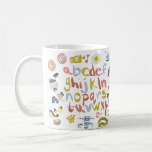 Mug Gribouillages d'alphabets d'enseignant préscolaire