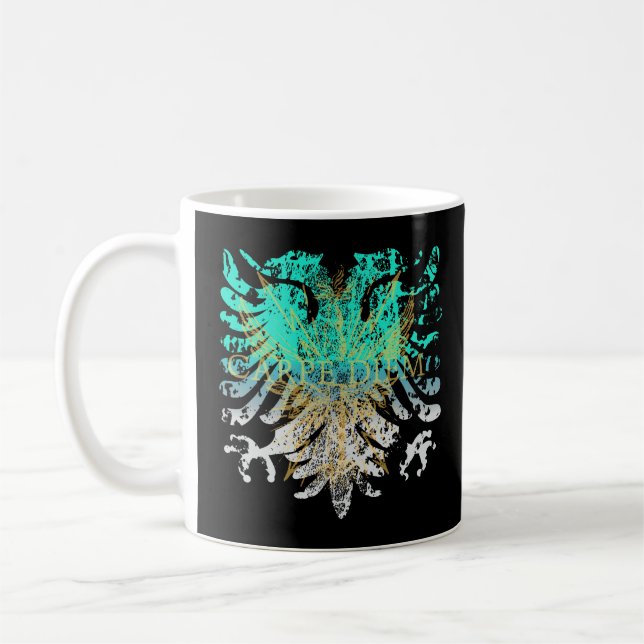 Mug Griffin Turquoise Et Or Sur Noir (Gauche)