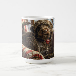 Mug Griffon à poil dur de Korthals Noël Fête