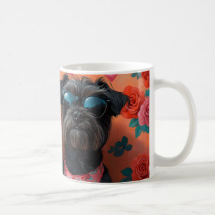 Mug Griffon à poil dur de la Saint-Valentin cœur