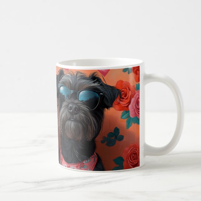 Mug Griffon à poil dur de la Saint-Valentin cœur (Droite)