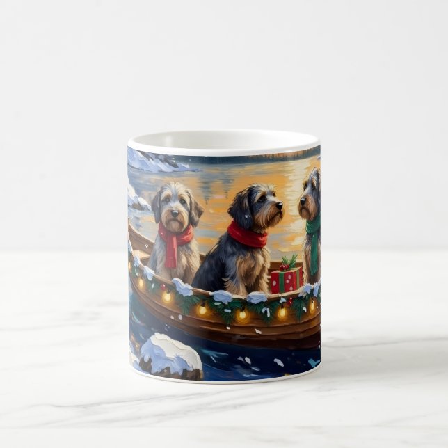 Mug Griffon à poil dur de Noël Bateau Fêtes (Centre)