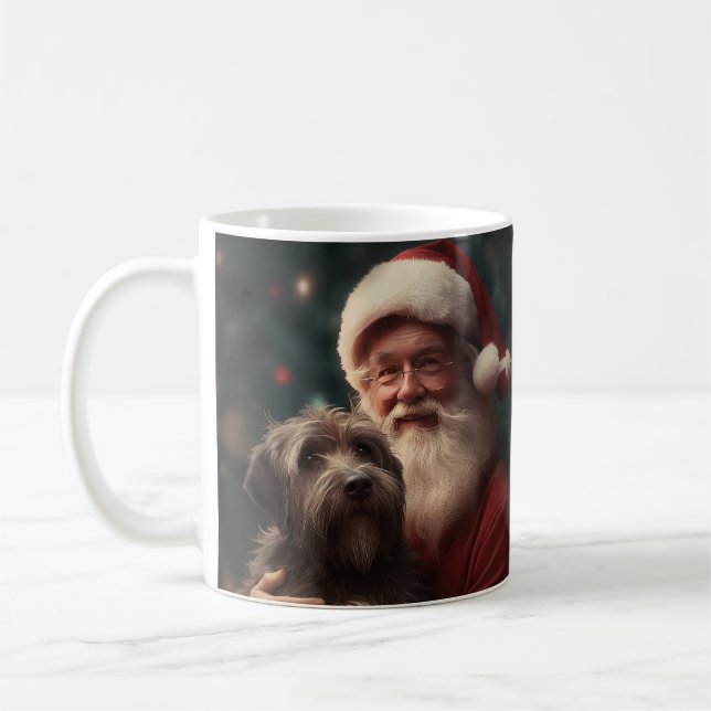 Mug Griffon à poil dur Père Noël Noël (Gauche)