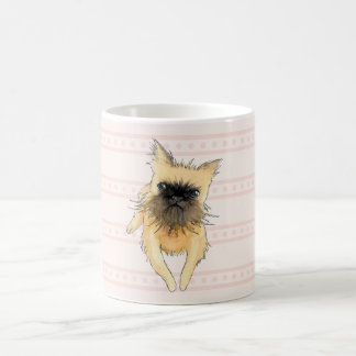 Mug Griffon bruxellois couché aquarelle rose