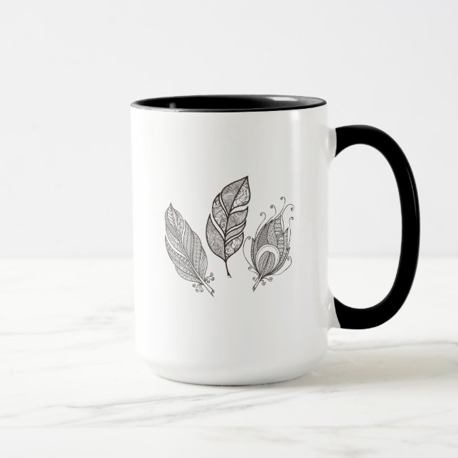 Mug Griffonnage complexe de plume (Droite)