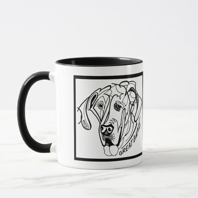 Mug Griffonnage de chien de great dane (Gauche)