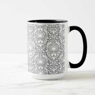 Mug Griffonnage de motif de plume de paon