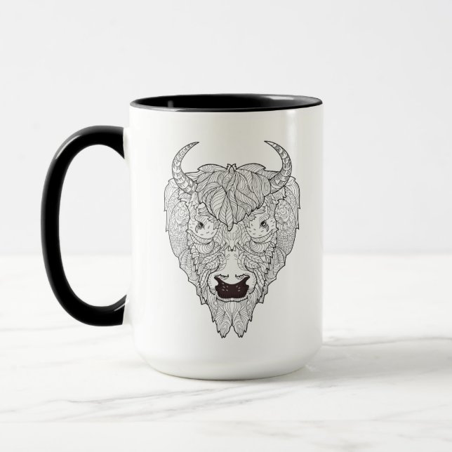 Mug Griffonnage de tête de bison (Gauche)