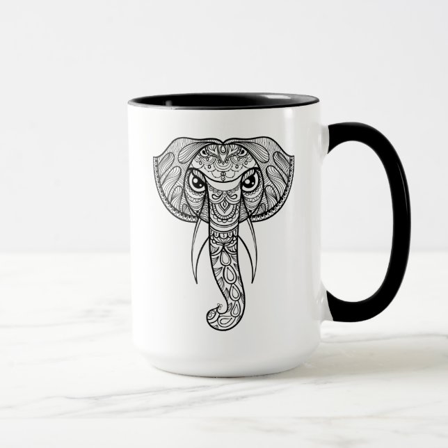 Mug Griffonnage de tête d'éléphant (Droite)