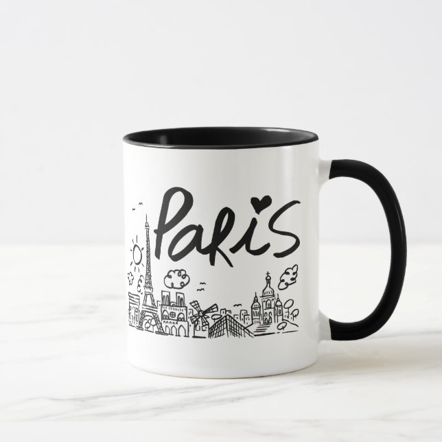 Mug Griffonnage de ville de Paris (Droite)