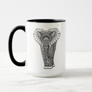 Mug Griffonnage d'éléphant modelé par imaginaire