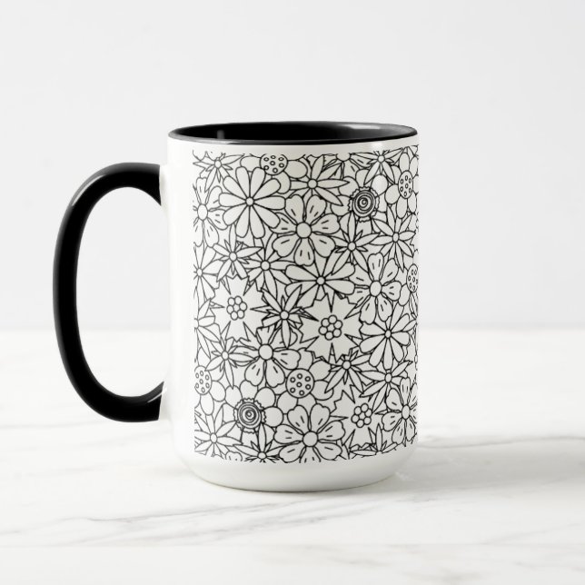 Mug Griffonnage floral (Gauche)
