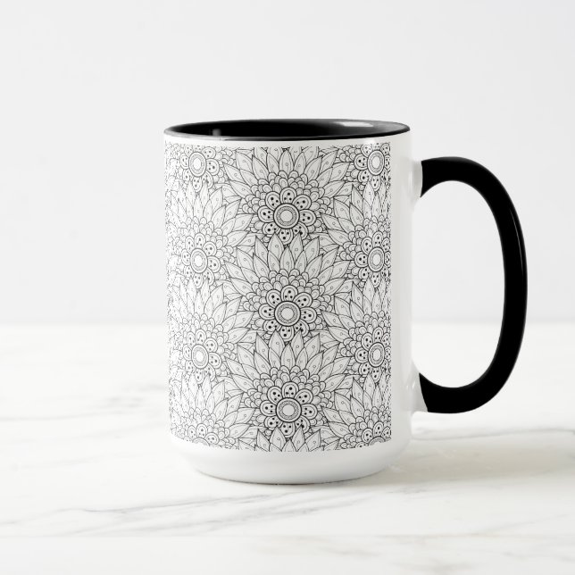 Mug Griffonnage floral de jardin (Droite)