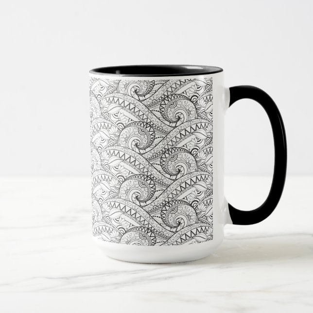 Mug Griffonnage floral détaillé de motif (Droite)