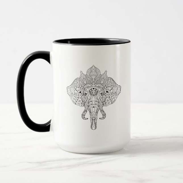 Mug Griffonnage inspiré par tête d'éléphant (Gauche)