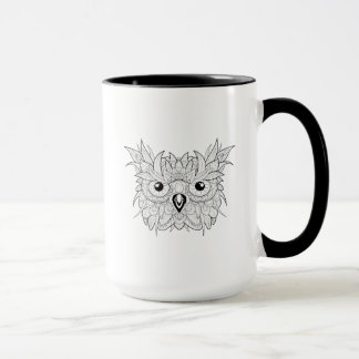 Mug Griffonnage mignon de portrait de hibou
