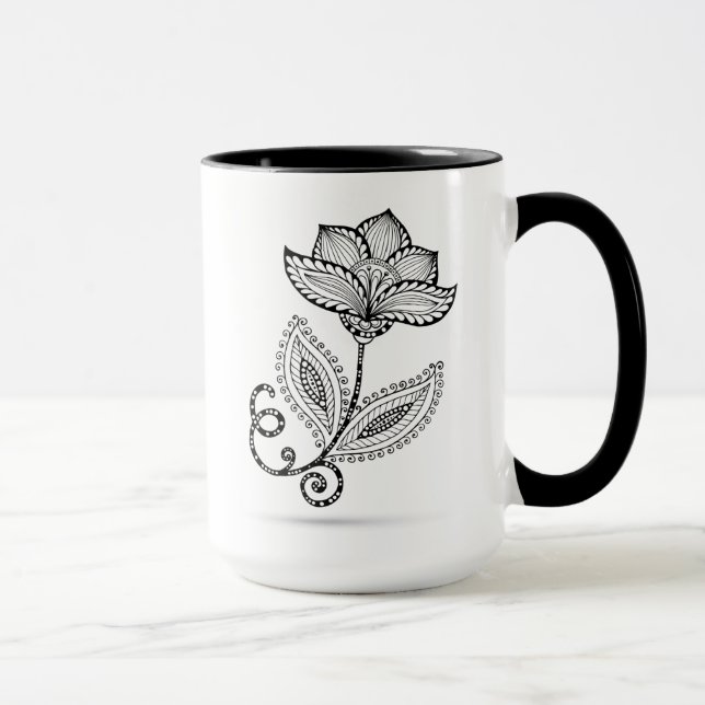 Mug Griffonnages de Paisley Mehndi de henné (Droite)