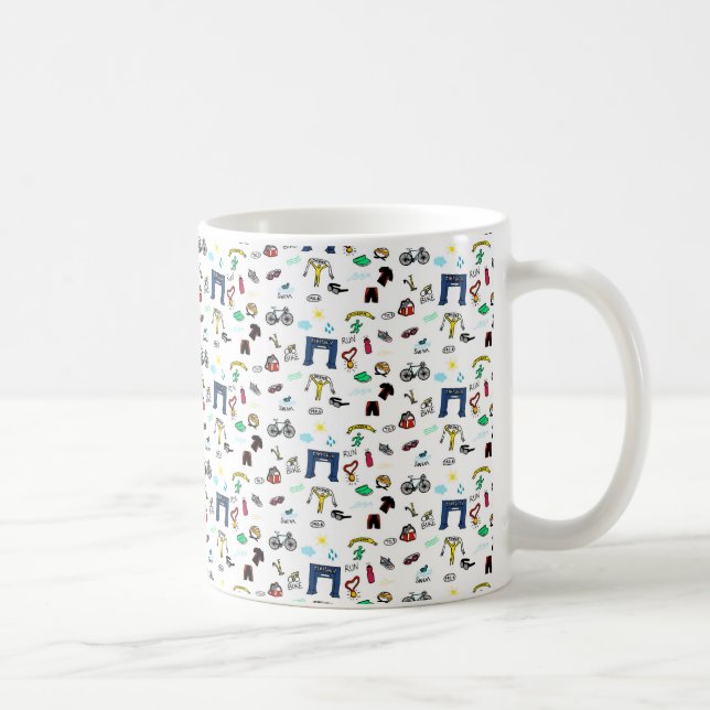 Mug Griffonnages de triathlon (Droite)
