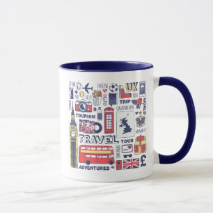 Mug Griffonnages de voyage de l'Angleterre