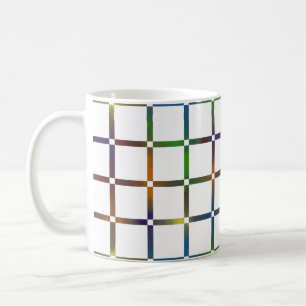 Mug Grille arc-en-ciel colorée avec espace négatif