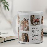 Mug Grille de photos contemporaine Veux-tu être ma dem<br><div class="desc">Demandez à vos copines d'être vos demoiselles d'honneur avec cette grille de photos contemporaine 'Veux-tu être ma demoiselle d'honneur ? Mug de souvenir. Le design comporte 11 photographies de votre choix. Personnalisez simplement le texte pour qu'il soit unique. Le petit cœur mignon peut être changé en n'importe quelle couleur en...</div>