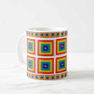 Mug Grille Géométrique Arc-en-Ciel