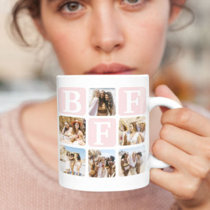 Mug Grille multiphoto moderne BFF rose