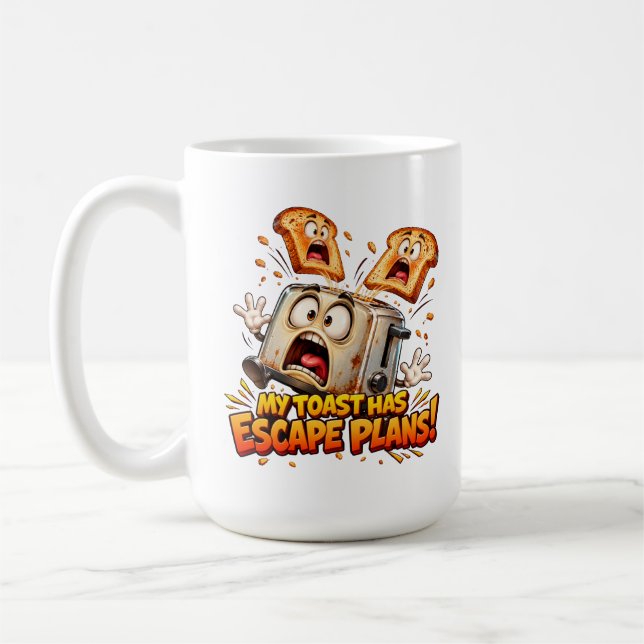 Mug Grille-pain drôle – Mon toast a des plans d'évasio (Gauche)