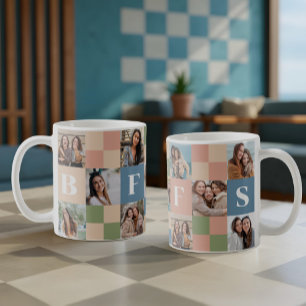 Mug Grille photo Motif Retro Retro BFFS Checkerboard