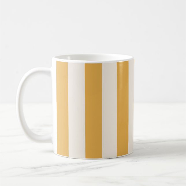 Mug Grilles Verticales Moutarde Jaune Et Blanc Gratté (Gauche)
