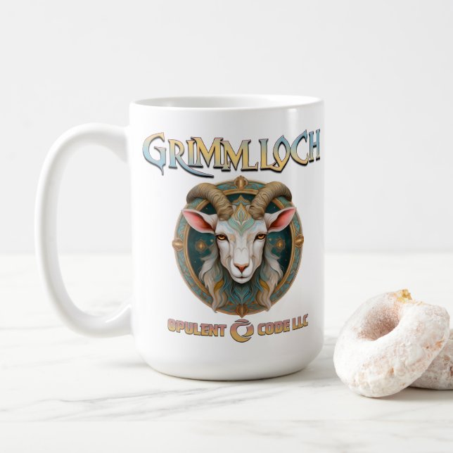Mug Grimmloch Emblème de la Chèvre Jeu de rôle fantast (Avec donut)