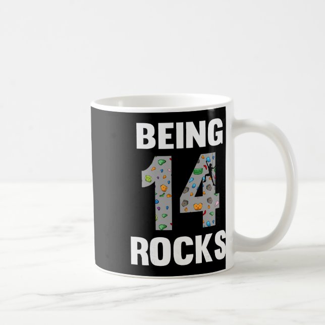 Mug Grimpeur de 14 ans Rock Climber Anniversaire 14e g (Droite)