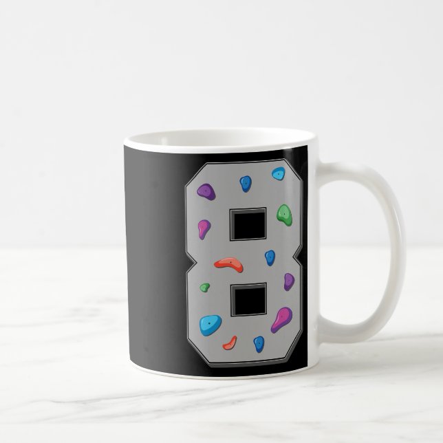 Mug Grimpeur de 8 ans Anniversaire Bloc Escalade R (Droite)