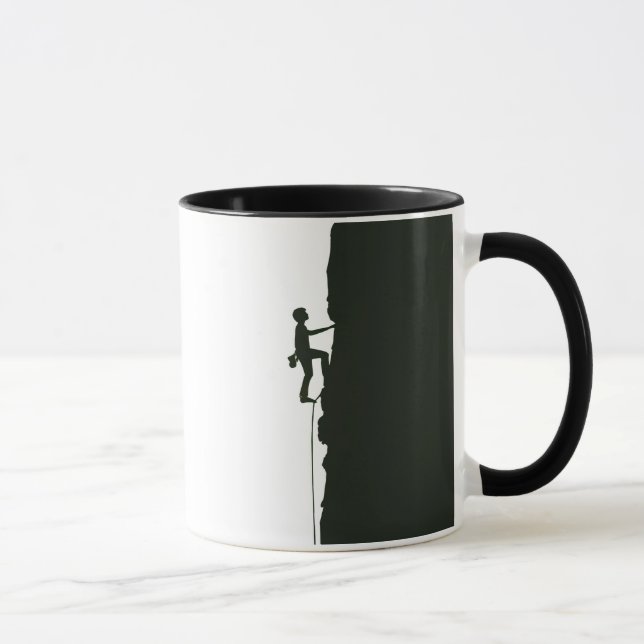 Mug Grimpeur de rochers Silhouette de grimpeur de mont (Droite)