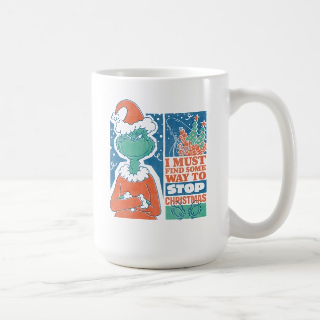 Mug Grinch | Arrêtez Noël Graphique Vintage (Droite)