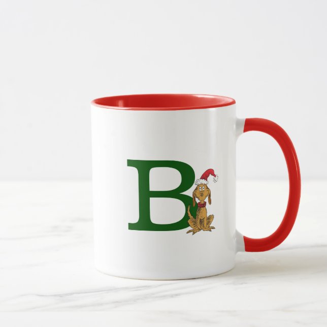 Mug Grinch classique max | Monogramme B (Droite)